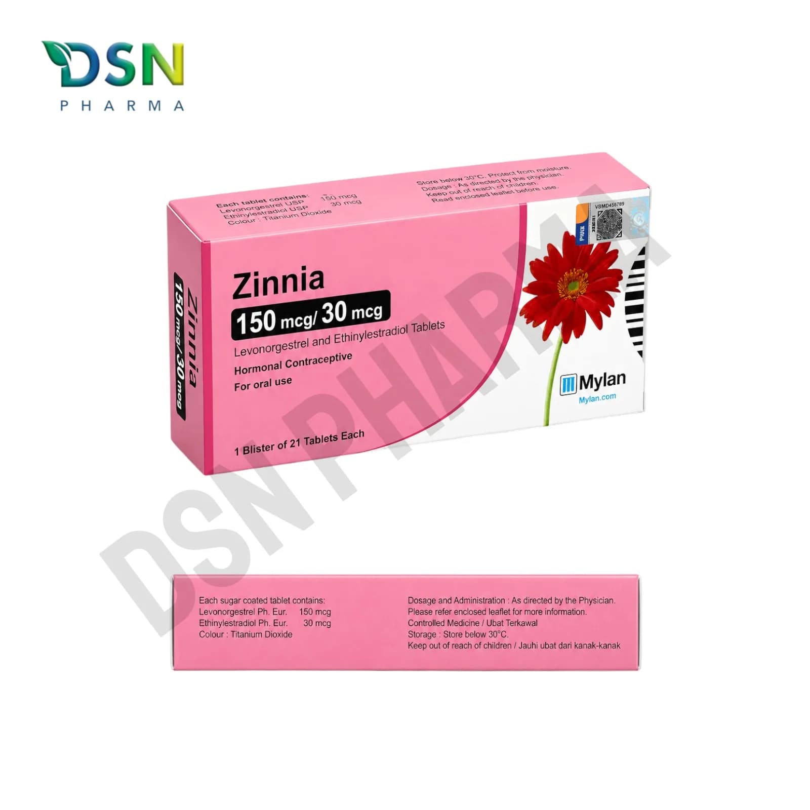 ZINNIA TAB 150MCG/30MCG - 21'S