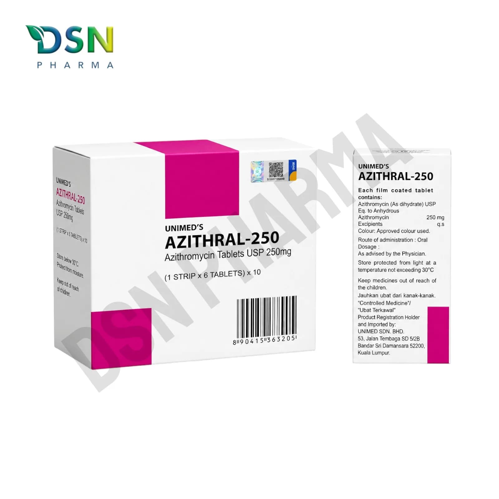 AZITHRAL 250MG TAB 10X6s