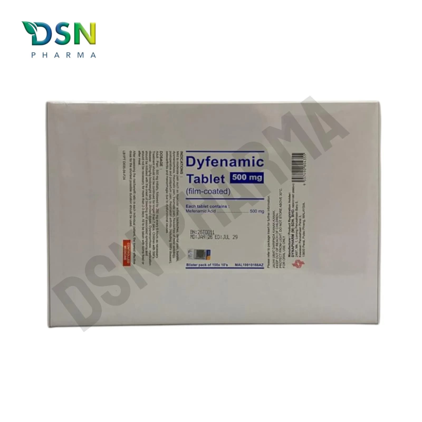 DYFENAMIC 500MG TAB 100X10s